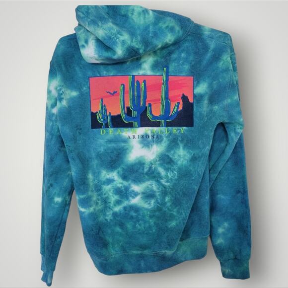 Artist Union Clothing Co. Tops - Artist Union Men/Women Size Small S Tie Dye Blue Hoodie Death Valley Unisex